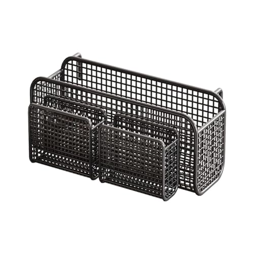FytStycale Hängender Aufbewahrungskorb Aufbewahrungsregal Zeitschriftenhalter Handtuchablage Aus Hochwertigem Eisen mit Minimalistischem Erscheinungsbild für Ki, Black M with Basket von FytStycale