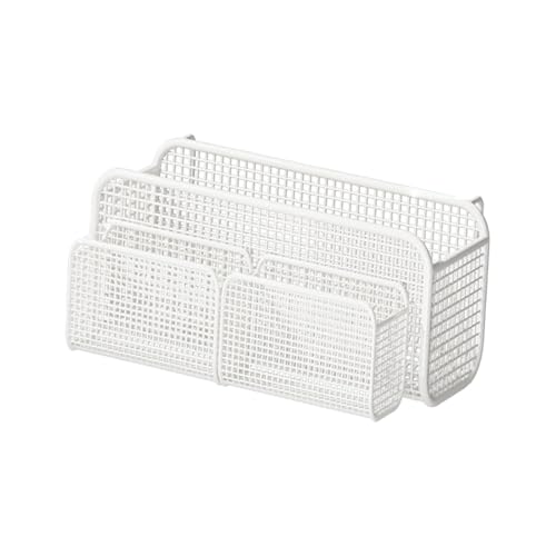 FytStycale Hängender Aufbewahrungskorb Aufbewahrungsregal Zeitschriftenhalter Handtuchablage Aus Hochwertigem Eisen mit Minimalistischem Erscheinungsbild für Ki, White M with Basket von FytStycale