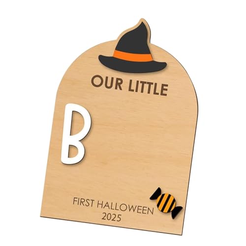 FytStycale Halloween Gedenktafel Tafel Als Erinnerungsstück Meilensteinkarte EIN DIY Schild Aus Holz für Bleibende Erinnerungen für Fotoaufnahmen, Hut FytStycale Halloween Gedenktafel Tafel Als Erinnerungsstück Meilensteinkarte EIN DIY Schild Aus Holz für Bleibende Erinnerungen für Fotoaufnahmen, Hut von FytStycale