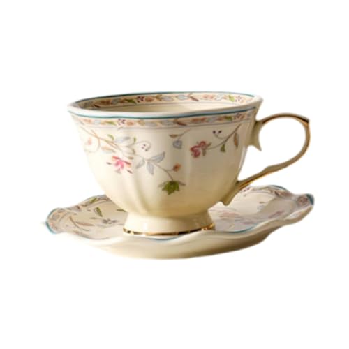 FytStycale Kaffeetasse Latte Tassen mit Tablett Ornament Blumendesign Teetassen FytStycale Kaffeetasse Latte Tassen mit Tablett Ornament Blumendesign Teetassen von FytStycale
