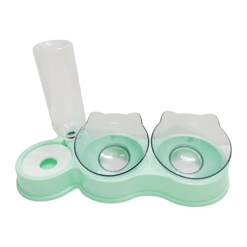 FytStycale Katzen Futterschale Wasserschale Futterstation mit Automatischem Wasserspender Und Abnehmbaren Teilen Aus Pp für Komfortables Füttern von Katzen, GrÜn FytStycale Katzen Futterschale Wasserschale Futterstation mit Automatischem Wasserspender Und Abnehmbaren Teilen Aus Pp für Komfortables Füttern von Katzen, GrÜn von FytStycale