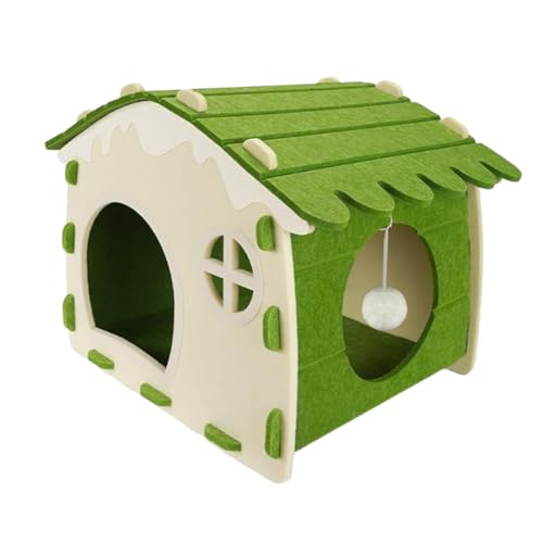 FytStycale Katzenhaus Katzenhöhle Zelt Kissen Schlafplatz in Halbgeschlossener Form für für Wohnzimmer Und Schlafzimmer, GrÜn von FytStycale