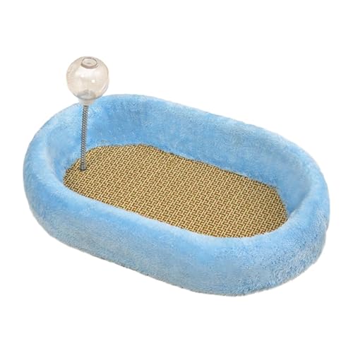 FytStycale Katzenkratzbrett in Schalenform Als Gemütliches Katzenbett Und Kratzmöbel EIN Spielzeug Zur Krallenpflege Aus Plüsch für Die Stundenlange Unterhaltung, Blau von FytStycale