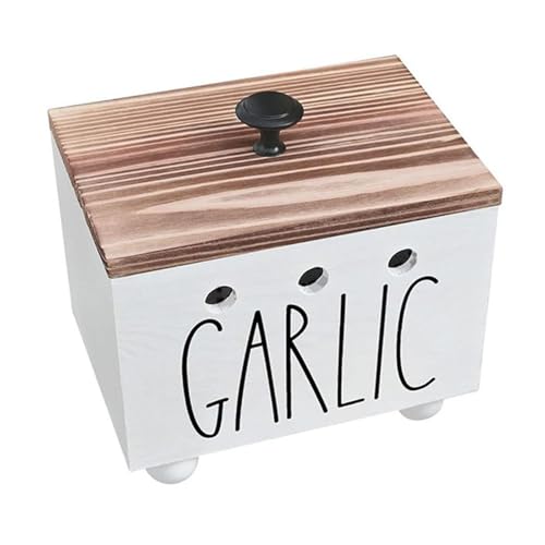 FytStycale Knoblauch Keeper Pantry Organizer Holz Aufbewahrungsbox Praktisch Knoblauch Kartoffel von FytStycale