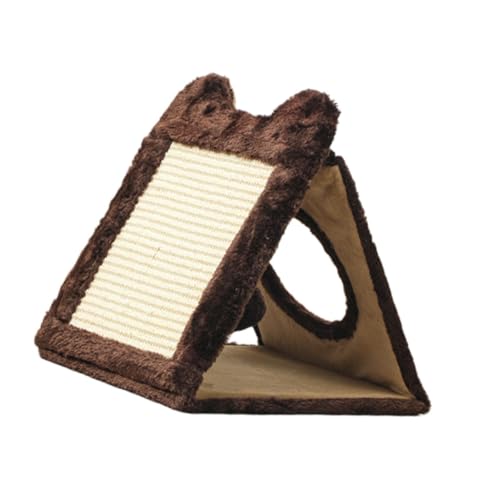 FytStycale Kratzbrett Als Stabiles Kratzmöbel Und Trainingsspielzeug Praktische Kratzrampe Und Katzenhütte Aus Holz Und Sisal Zum Krallen Schärfen Und Liegen, Braun von FytStycale