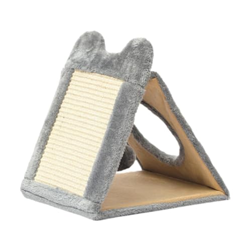FytStycale Kratzbrett Als Stabiles Kratzmöbel Und Trainingsspielzeug Praktische Kratzrampe Und Katzenhütte Aus Holz Und Sisal Zum Krallen Schärfen Und Liegen, Grau von FytStycale