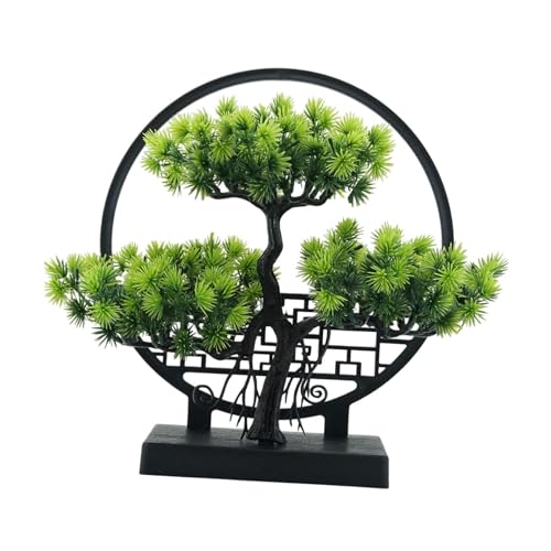 FytStycale Künstlicher Bonsai Baum Als Schreibtischpflanze Und Kunstpflanze EIN Dekorationsobjekt Als Zierbonsai mit Einzigartiger Willkommensbedeutung für Schre, Hellgrün von FytStycale