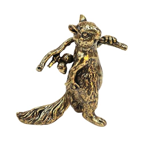 FytStycale Messing Eichhörnchen Kunst Ornament Tier Skulptur für Tee Zimmer Regal Schreibtisch Dekor von FytStycale