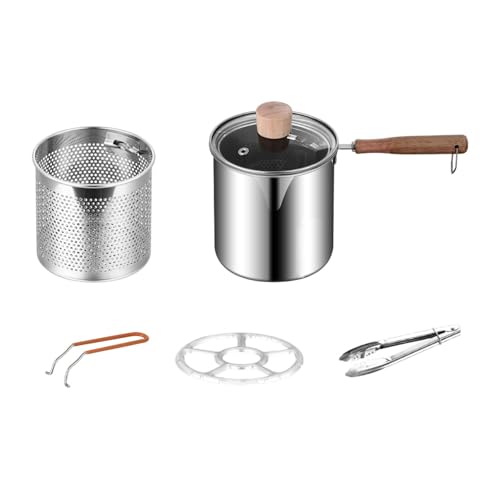 FytStycale Mini Frittiergerät mit Sieb Und Deckel Aus Edelstahl, Style C von FytStycale