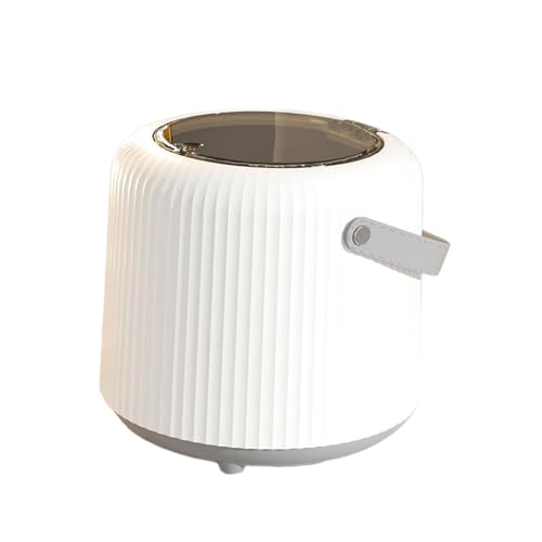 FytStycale Mini Tisch Mülleimer mit Einfachem Klickverschluss Desktop Abfallbehälter Kompakter Müllcontainer Kleiner Abfalleimer Aus PP PET Und PE für Schreibtis, Weiß von FytStycale