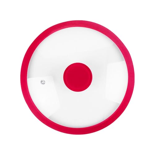 FytStycale Pfannenabdeckung Pfannendeckel Deckel Deckel Kochgeschirrteile Glasdeckel Universaldeckel für Wok Bratpfannen Töpfe Bratpfanne, Rot, 27cm von FytStycale