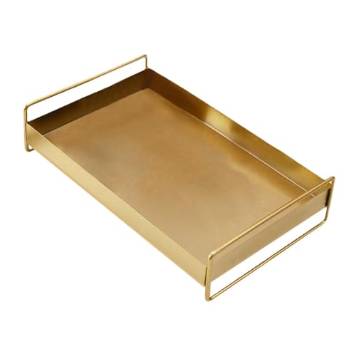 FytStycale Rechteckiges Serviertablett, Tee-/Wasserteller, Couchtisch-Tablett, Schmuck-Aufbewahrungstablett für das, Gold von FytStycale