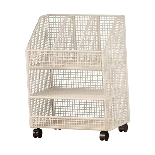 FytStycale Rolling Book Cart Cart Storage Rack Storage Cart Utility Cart für Waschraumbüro, 3 Schichten von FytStycale