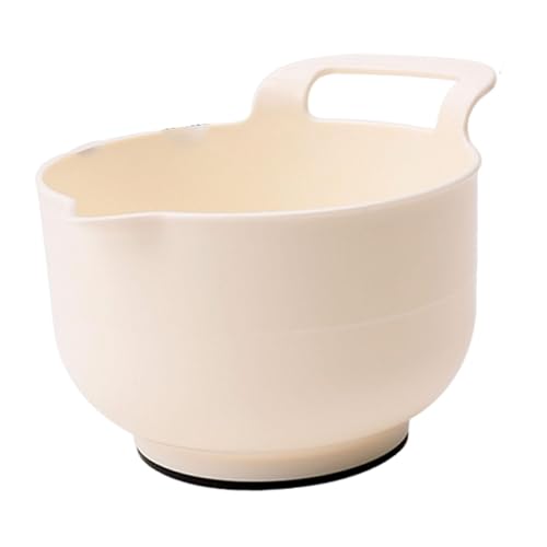FytStycale Salatschüssel Rührschüssel Praktisches Küchenkochwerkzeug Haltbarkeit mit Griff Essgeschirr rutschfeste Unterseite Mehrzweck, Beige, 1 Liter FytStycale Salatschüssel Rührschüssel Praktisches Küchenkochwerkzeug Haltbarkeit mit Griff Essgeschirr rutschfeste Unterseite Mehrzweck, Beige, 1 Liter von FytStycale