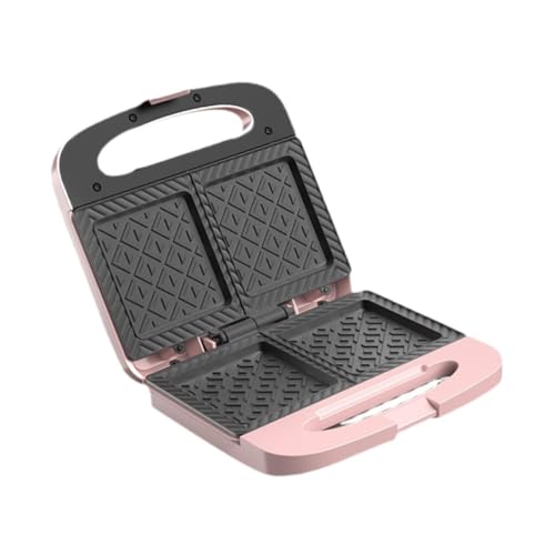 FytStycale Sandwichmaker Frühstücksmaschine Waffelautomat Grill Antihaftoberfläche Aus PP für Haushalt Studentenwohnheim Unterwegs, Rosa von FytStycale