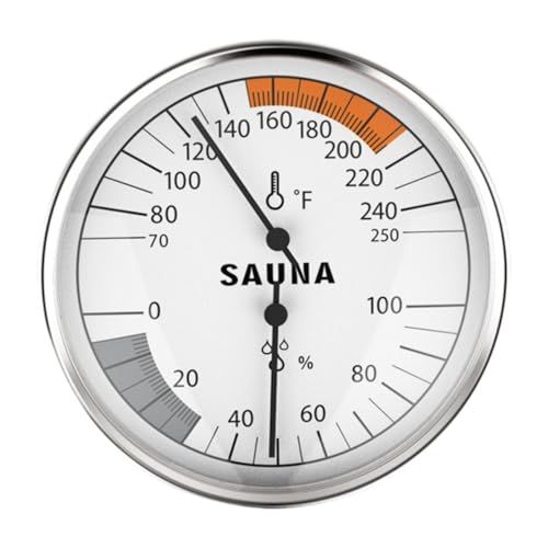 FytStycale Sauna Thermometer Hygrometer 2 in 1 Kombigerät Zur Temperatur Und Feuchtigkeitsmessung mit Großer Anzeige Und Wandmontage für Finnische Saunen Infrar von FytStycale