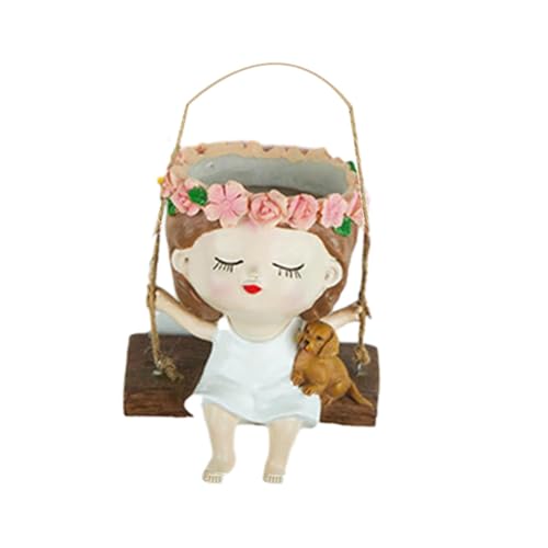 FytStycale Schaukel Seil Pflanzer Topf Gartenarbeit Topf Desktop Ornament Leichte Harz Pflanzer von FytStycale