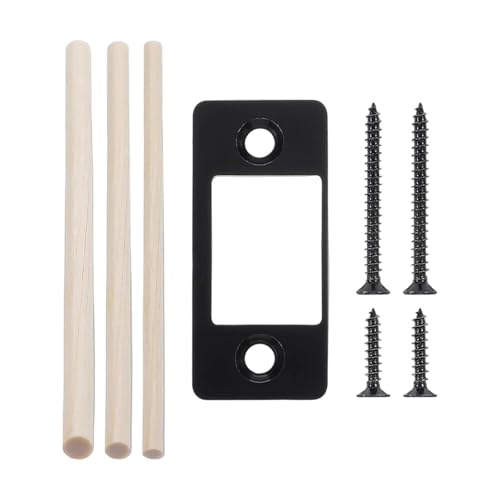 FytStycale Schließblech für Riegelschloss Als Türschließplatte Und Reparaturbeschlag Ein Sicherheitsschließblech Aus Edelstahl mit Holzdübeln für Die Selbstmont, Schwarz von FytStycale
