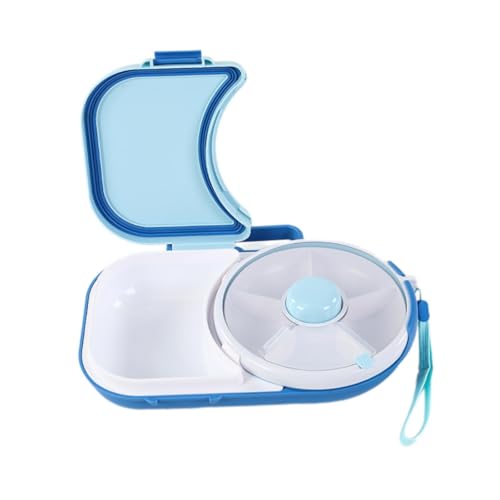 FytStycale Snack Rotating Container Sealing Lunch Box Lebensmittel Lagerung Fall versiegelt Obst Tablett für Jungen, Blau von FytStycale