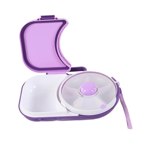 FytStycale Snack Rotating Container Sealing Lunch Box Lebensmittel Lagerung Fall versiegelt Obst Tablett für Jungen, Lila von FytStycale