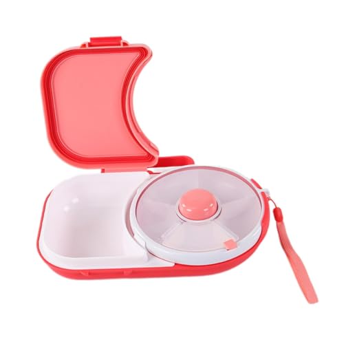 FytStycale Snack Rotating Container Sealing Lunch Box Lebensmittel Lagerung Fall versiegelt Obst Tablett für Jungen, Rosa von FytStycale