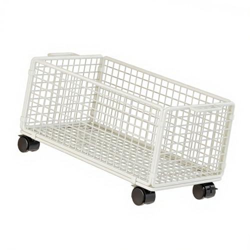 FytStycale Under Desk Storage Cart Büro Rollwagen Organizer Aufbewahrungskorb Bücherregal Eisen Mesh mit Beweglichen Rädern für Arbeitszimmer Klassenzimmer, Weiß, S FytStycale Under Desk Storage Cart Büro Rollwagen Organizer Aufbewahrungskorb Bücherregal Eisen Mesh mit Beweglichen Rädern für Arbeitszimmer Klassenzimmer, Weiß, S von FytStycale