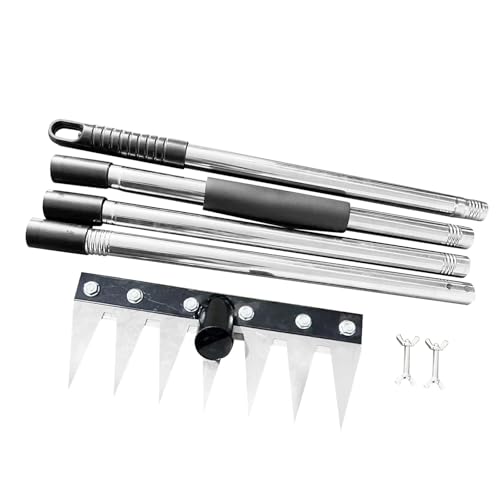 FytStycale Unkrautjäter Krallen Jätwerkzeug Gartenwerkzeug Grubber Unkrautstecher mit Abnehmbarem Stiel Und Ergonomischem Griff für Hohe Leistung für Jäten, Mehrfarbig, 7 Tipps von FytStycale