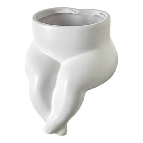 FytStycale Vase in Körperform aus Kunstharz, vielseitiger Blumentopf, geeignet für Schreibtisch und Balkon, 10,9 x 11,9 cm, Weiß von FytStycale