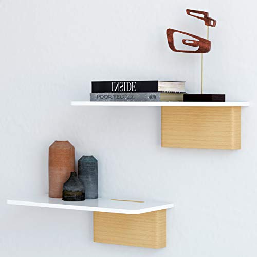 Fytz Design Wandregal weiß – Set von 2 Schweberegal - Moderne dekorative schwebende Regale für die Wand im Wohnzimmer, Schlafzimmer, Badezimmer, Küche, Wohnzimmer, Flur & Büro - WB von Fytz Design