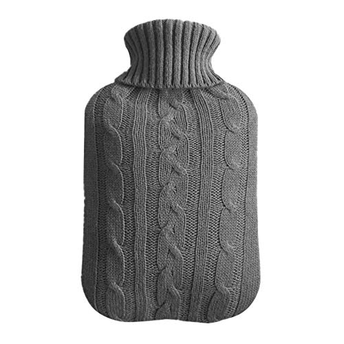 Fyuasto 1PC Wärmbeutelbezug waschbar, abnehmbar für 2000 ml Wärmflasche, kältebeständige Wärmeversorgung (Gray) von Fyuasto