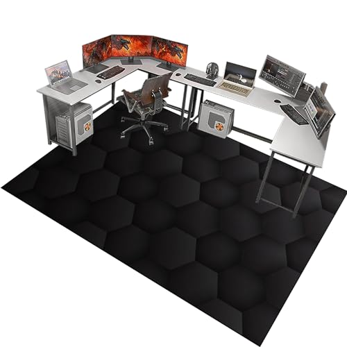 Bürostuhl Unterlage, Gaming Teppich Stuhlunterlage, Bodenschutzmatte für Hartböden Antirutsch, Schreibtischstuhl Unterlage für Laminat, Schutzmatte für Laminat, Computerstuhl Teppiche 200 x 300 cm von Fzamudng
