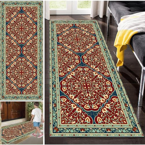 Fzamudng Läufer Lang Flur rutschfest Teppich Küche, Teppichläufer Teppich für Küche Waschbar Flur Teppich läufer 40 x 60 cm Flurläufer Eingang Rutschfester Teppichs für Wohnzimmer Büro Esszimmer von Fzamudng