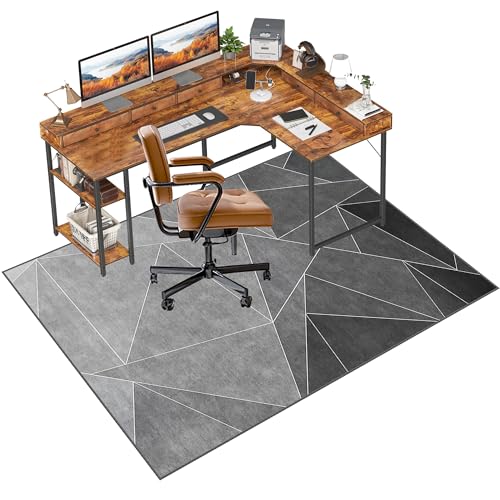 Fzamudng Schreibtischstuhl Unterlage für Laminat, Computerstuhl Teppiche, Bürostuhl Unterlage, Gaming Teppich, 120 x 180 cm Bodenschutzmatte für Hartböden Antirutsch, Schutzmatte für Laminat von Fzamudng