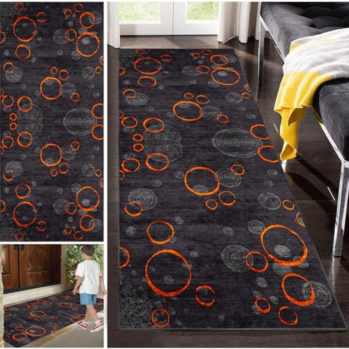 Läufer Teppich Flur Lang Vintage Klassisch Abstrakte rutschfest Flurteppich Läufer Lang Waschbar Teppich für Küche 100 x 350 cm Modern Läuferteppich TeppichLäufer Küchen Korridor Polyester Anpassbar von Fzamudng