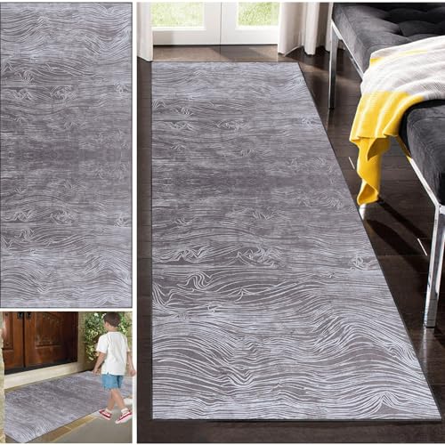Läufer Teppich Lang Flur rutschfest Waschbar Küche Korridor TeppichLäufer für Flur Schlafzimmer Wohnzimmer Polyester Teppichmatte, 70 x 200 cm Läufer-Teppich Eingangsteppich Anpassbar Küchenteppich von Fzamudng
