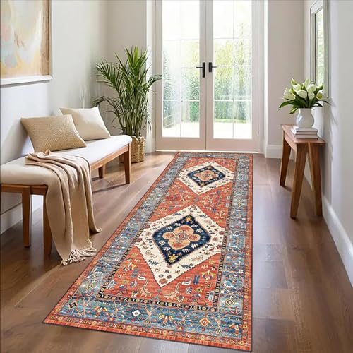 Teppich Läufer Flur Flurteppich Läufer Lang Teppichläufer Rutschfest Küchenläufer Waschbar Flur Teppich Läufer küchen teppiche 50 x 300 cm Modern Flurläufer Küchenteppich für Flur Küche Eingang von Fzamudng