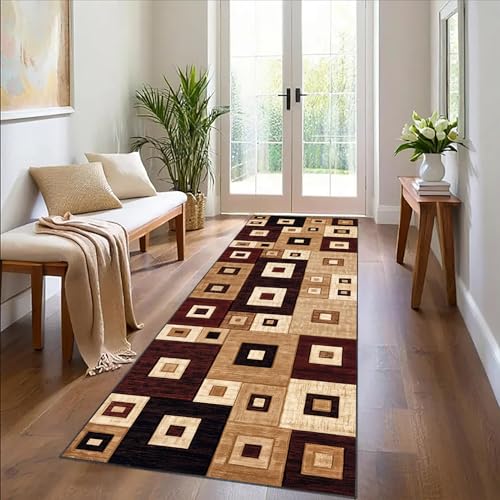 Teppich Läufer Flur Küchenteppich Läufer Teppich Waschbar Flurteppich Läufer Lang 80 x 120 cm küchenläufer rutschfest Teppichläufer Flur Läufer Teppich Flur Modern für Eingang, Wohnzimmer, Küche von Fzamudng