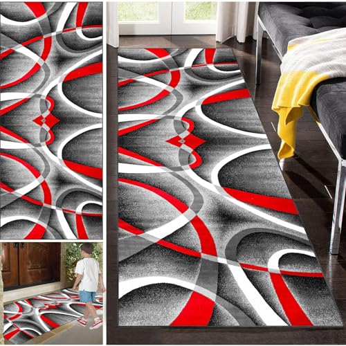 Teppichläufer, Rutschfester Teppich für Schlafzimmer Wohnzimmer, moderner Flurteppich lang, 70 x 250 cm Küchenteppich Teppich Läufer Flur Küche rutschfest waschbar Küchenläufer Korridor Tepiche von Fzamudng