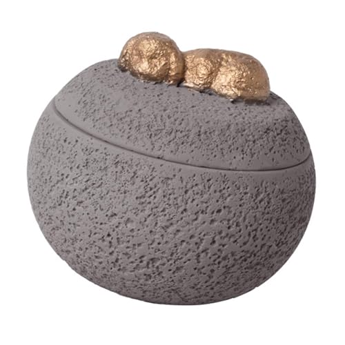 Fzaqwen 350 Ml Haustier Hunde Aschebehälter, Gedenkbehälter, Feuchtigkeitsbeständig, mit Deckel, Robuste Zementurne, Grau Fzaqwen 350 Ml Haustier Hunde Aschebehälter, Gedenkbehälter, Feuchtigkeitsbeständig, mit Deckel, Robuste Zementurne, Grau von Fzaqwen