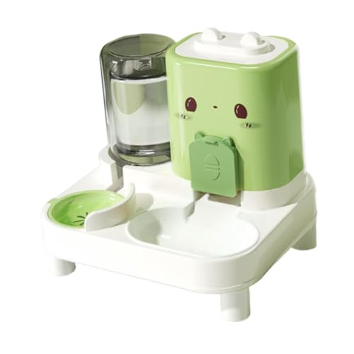 Fzaqwen Automatischer Futter Und Wasserspender für Haustiere, Katzen Und Hunde, mit Abnehmbarem Und Leicht zu Reinigendem Design, Geeignet für, GrÜn von Fzaqwen