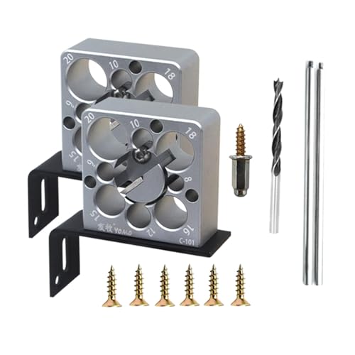 Fzaqwen Einstellbare Dübel Jig Kits, Dübel Platte, Stange Hilfs Werkzeug für Dübel Einrahmung Enthusiasten Und, 2 Stück mit Bohrer von Fzaqwen