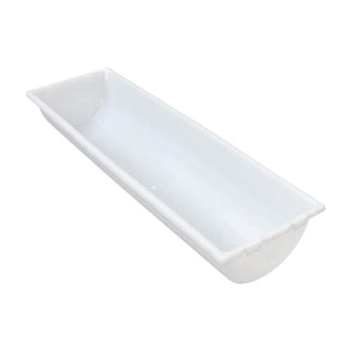 Fzaqwen Futtertränke, Leicht zu Reinigen, Verdickter 39,37 Zoll Futtertrog, Geflügeltränke für Schweine, Kühe, Alpakas, Schafe, 45cmx25cm Weiß von Fzaqwen