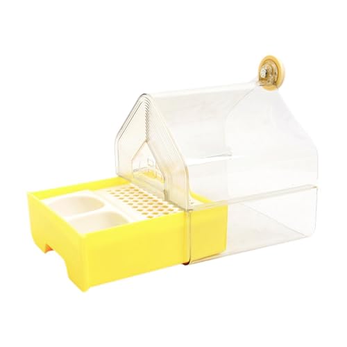 Fzaqwen Hängendes Vogelbad mit Futterspender, Vogelbadewanne, Transparentes Käfigzubehör, Vogelbadeschale, Kanarienvogelhaus, M, Gelb Fzaqwen Hängendes Vogelbad mit Futterspender, Vogelbadewanne, Transparentes Käfigzubehör, Vogelbadeschale, Kanarienvogelhaus, M, Gelb von Fzaqwen