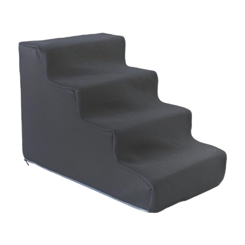 Fzaqwen Haustierstufen, Hundetreppe, Hunderampenleiter, Abnehmbare Abdeckung, Stabile Welpenrampe, Hundestufen, Hochdichter Schwamm für Den Innen Und Außenbe, 4-stufiges Dunkelgrau Fzaqwen Haustierstufen, Hundetreppe, Hunderampenleiter, Abnehmbare Abdeckung, Stabile Welpenrampe, Hundestufen, Hochdichter Schwamm für Den Innen Und Außenbe, 4-stufiges Dunkelgrau von Fzaqwen