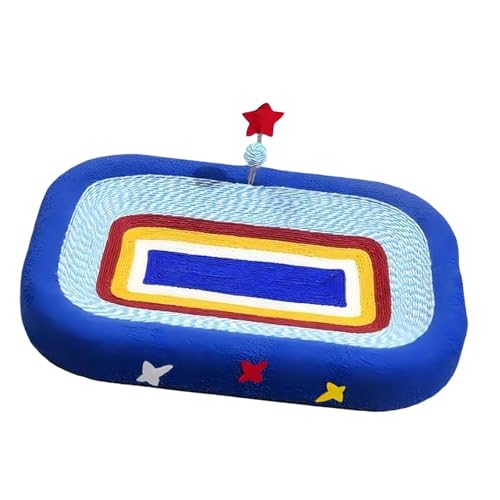 Fzaqwen Katzenkratzbaum, Kratzbrett, Möbelschutz, Sternenhimmel Design, für Hauskatzen, Lounge mit Spielball, Quadrat von Fzaqwen