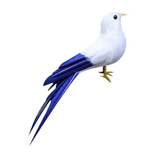 Fzaqwen Künstliche Feder Vögel Baum Dekorationen Handgemachte Ornamente Weihnachten Dekoration, blau Schwanz, 28x5x4cm Fzaqwen Künstliche Feder Vögel Baum Dekorationen Handgemachte Ornamente Weihnachten Dekoration, blau Schwanz, 28x5x4cm von Fzaqwen