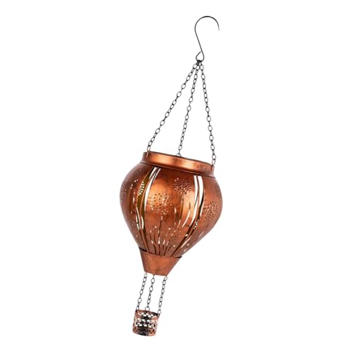Fzaqwen Solar Heißluftballon Anhängerlaterne für Den Außenbereich, 15 X 45 Cm, Hohles Muster von Fzaqwen