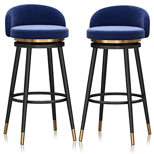 FzloT 65cm 65cm Counter Barhocker 2er Set, 360° drehbare Küchenhocker Samt gepolsterte Barstühle mit schwarzen Metallbeinen für Kücheninsel Frühstücksbar Restaurant 6 Colours von FzloT
