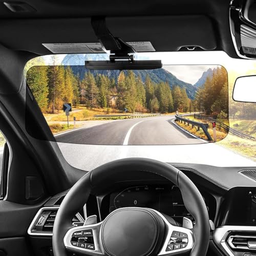 Septoyaell Universal Car Sun Visor with Polarized Glare Protection, Sun Visor Extension for Car, 2 in 1 Anti Dazzle and Anti UV HD Automobile Adjustable Windshield Visor, for Front Seat Driver(1pcs) von Fzysjve