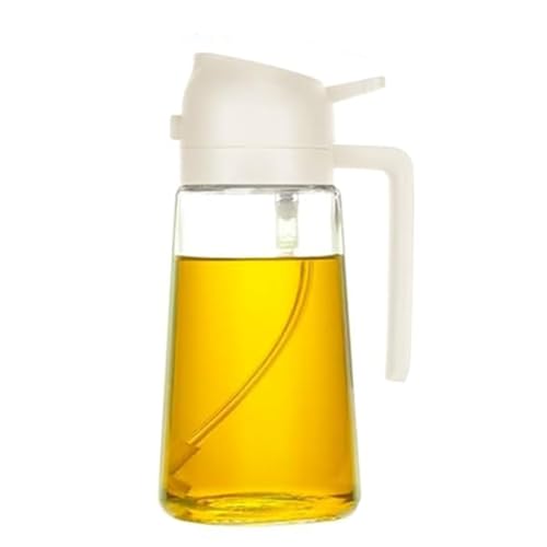 Fzzuzdlap Ölspenderflasche für Küche, Olivenölspender und Ölsprüher, Ölnebel, Sprühflasche zum Kochen, Weiß, 473 ml von Fzzuzdlap